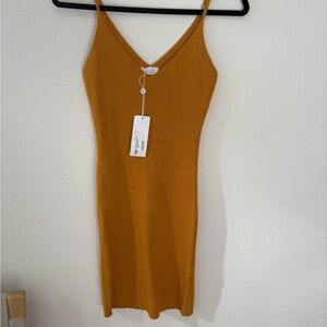 Sage Mustard Midi Dress